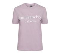 PIECES Women's Pcfreya SS Tee Bc T-Shirt, Dawn Pink/Print: Bright White, M