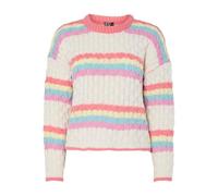 PIECES Pcjace LS O-Neck Cable Knit BC, Cloud Dancer, S
