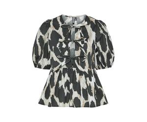 PIECES PCJADE 2/4 O-Neck Top D2D, Black/AOP:Leo., M