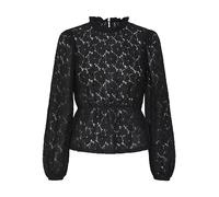 PIECES Pcjanessa Ls Women's Lace Top Blouse, Black, L