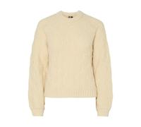 PIECES Pcjia LS O-Neck Knit Bc, French Vanilla, M