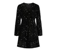 PIECES Pckam LS V-Neck New Dress JRS BC, Black, S