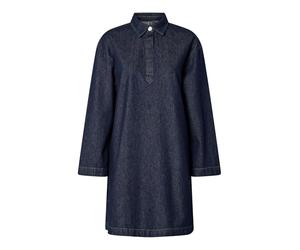 PIECES Pckenya Ls A-Shape Denim Dress Noos Bc, Dark Denim Blue, M