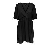 PIECES Women's Pcluna Ss V-Neck Short Dress Sa Bc Summer, Black, S