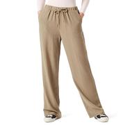 PIECES Women's Pcmaddie Hw Wide Pants Fabric Trousers, Deep Lichen Green, S