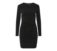 PIECES Women's Pcmadison Ls Ruching Dress JRS Noos Bc, Black, XL