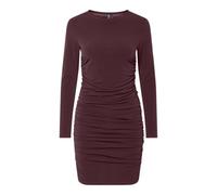 PIECES Pcmadison LS Ruching Dress JRS Noos Bc, Tawny Port, M