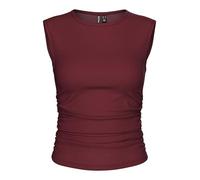PIECES Pcmadison SL Ruching Top JRS Noos Bc, Tawny Port, L