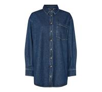 PIECES Pcmaisie LS Denim Shirt Noos Bc, Dark Denim Blue, M