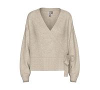 PIECES PCMALOU WICKEL Female Cardigan, Taupe Gray, XL