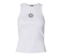 PIECES Pcmay Embroidery Boxer Tank Top JRS BC, Bright White, L