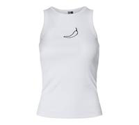 PIECES Pcmay Embroidery Boxer Tank Top JRS BC, Bright White, M