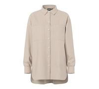 PIECES Pcmelia LS Oversize Shirt Noos, Crockery, XL