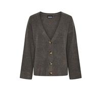 PIECES Women's Pcnuna Ls V-Neck Knit Cardigan bc Sweater, Morel/Detail: mélange, M
