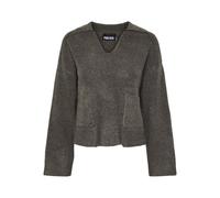 PIECES Pcnuna LS V-Neck Polo Knit BC, Morel/Detail: mélange, M