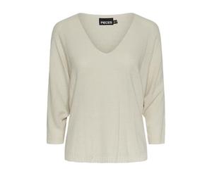 Pieces Pcnuria 3/4 Sleve Knit Top FC, Cloud Dancer/Detail:Gold Lurex, XS