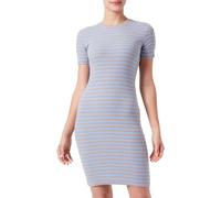 PIECES Women's PCRUKA SS Dress NOOS, Hydrangea Stripes: Silver Mink, XS