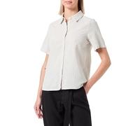 PIECES Women's Pcsally SS Shirt Noos, Tea/Stripes: Cloud Dancer, M
