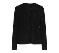 PIECES Women's Pcsilly Ls Reversible Tie Knit Exp Noos Cardigan Sweater, Black, M