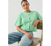 PIECES Pcsilly Short Sleeve Knit Cardigan , Sprucestone, Size Xl, Women Prucestone