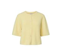 PIECES Pcsilly Short Sleeve Knit Cardigan, Pale Banana, Size M, Women Pale Banana