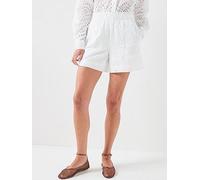 PIECES Pcvilde Broderie Anglaise Shorts, Bright White, Size S, Women Bright White