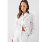 PIECES Pcvilde Long Sleeve Shirt Wvn Noos, Bright White, Size S, Women Bright White
