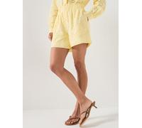 PIECES Pcvilde Mw Shorts Wvn Noos, French Vanilla, Size S, Women French Vanilla