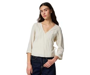 Pieces Pia Wrap 3/4 Sleeve Shirt Beige L Woman