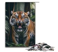 Pieces Puzzle Gifts Angry Tiger Portrait Jigsaw Puzzles Challenging Brain Teaser for Teenagers Family Game Night Fun 1000 PCS(75x50cm)