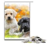 Pieces Puzzle Gifts Autumn Labradors Art Jigsaw Puzzles Challenging Brain Teaser for Teenagers Family Game Night Fun 1000 PCS(75x50cm)