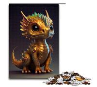 Pieces Puzzle Gifts Cute Golden Dragon Jigsaw Puzzles Challenging Brain Teaser for Teenagers Family Game Night Fun 1000 PCS(75x50cm)
