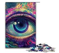 Pieces Puzzle Gifts Psychedelic Third Eye Jigsaw Puzzles Challenging Brain Teaser for Teenagers Family Game Night Fun 1000 PCS(75x50cm)