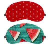 Pieces Red Watermelon Green Background 2-Pack Light-Blocking Soft Breathable Sleeping Mask Eye Patch