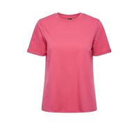 PIECES Ria Short Folded Sleeve Essential T-Shirt, hot Pink, M
