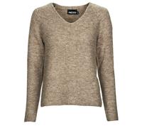 PIECES Women's Pcellen LS V-Neck Knit Noos Bc Pullover Sweater, Fossil, XS