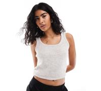 Pieces Womens knitted tank top co-ord in dove grey - Size 2XL