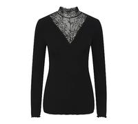 PIECES Women's Long Sleeve Blouse Lace, Black, S