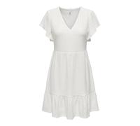 Pieces Women's Onlsandra S/S V-Neck Dress JRS, Cloud Dancer, XL