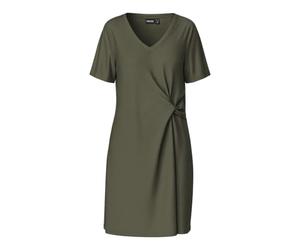 PIECES Women's Pcanora SS V-Neck Knot Dress JRS BC, Dusty Olive, S