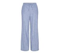 PIECES Women's Pcapia Hw Wide Pants Mm Trouser, Nautical Blue/Stripes: Bright White, L