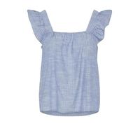 Pieces Women's Pcapia SL Square Neck mm Top, Nautical Blue/Stripes: Bright White, M