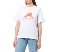 PIECES Women's Pcbanda Ss Tee Sww Bc T-Shirt, Bright White/Print: Honolulu, XL