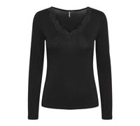 PIECES Women's Pcbarbera Ls Lace Top Noos Bc, Black, L