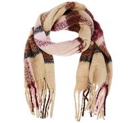 PIECES Women's Pcbea Long Scarf Noos Bc, Silver Mink/AOP:Check, One Size