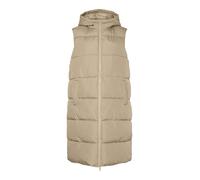 PIECES Womens Pcbee New Long Puffer Bc Quilted Vest, Silver Mink, L UK