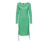 PIECES Women's Pcbendy Ls Ruching Dress Bc, Irish Green, L