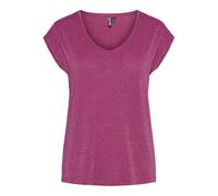PIECES Women's Pcbillo Tee Stripes Noos Bc T-Shirt, Festival Fuchsia/Detail: Lurex Gold, S