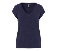 PIECES Women's Pcbillo Tee Stripes Noos T-Shirt, Sky Captain/Detail: Multi Lurex, Large
