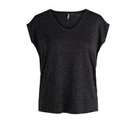 PIECES Women's Pcbillo Tee Stripes Noos Top, Black/Detail: Multi Lurex, M